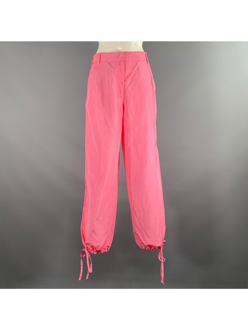 MSGM Size S Pink Viscose Linen Elasic Casual Pants